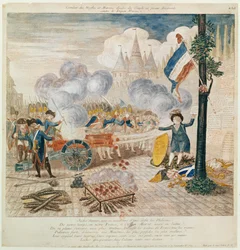 Fight of the Indian Medlars and Chestnuts (farvegravering)